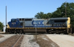 CSX 9035 leads train Q484 across the diamonds 